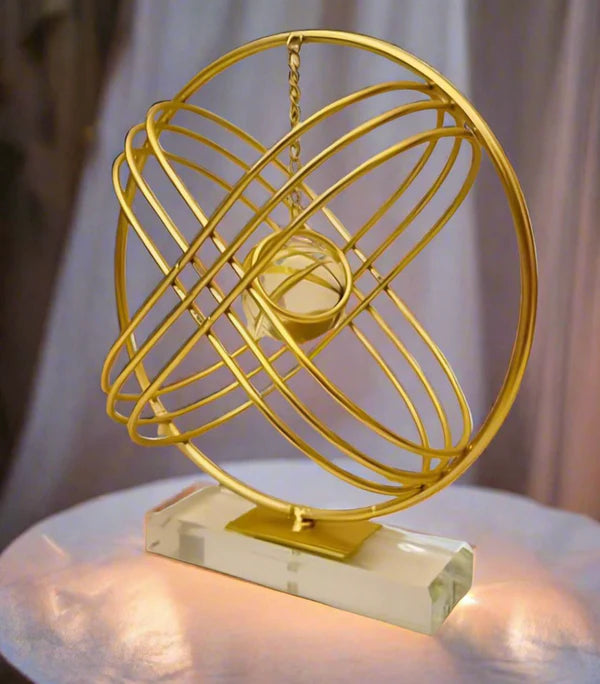 Metal Crystal Ball Decoration Showpiece