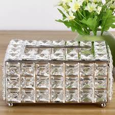 Crystal Metallic Tissue Box – Compact Design