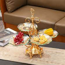Multi-Layer Glass & Metal Dessert Stand