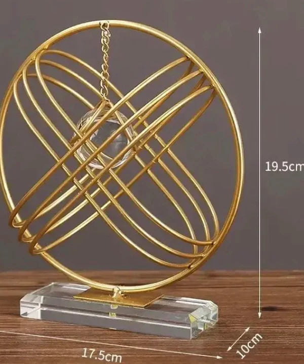 Metal Crystal Ball Decoration Showpiece