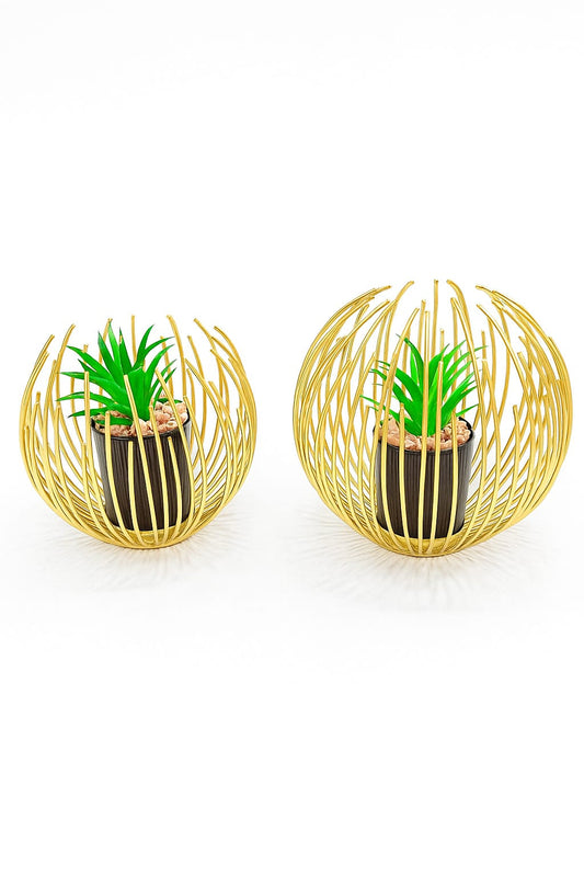 Metallic Cactus Figurine