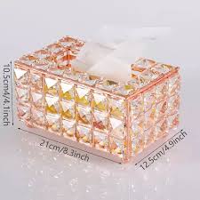 Crystal Metallic Tissue Box – Compact Design