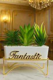 Metallic Cactus Figurine