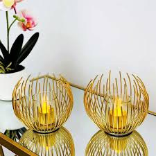 Twin Metallic Candle Holder Set (2pcs)